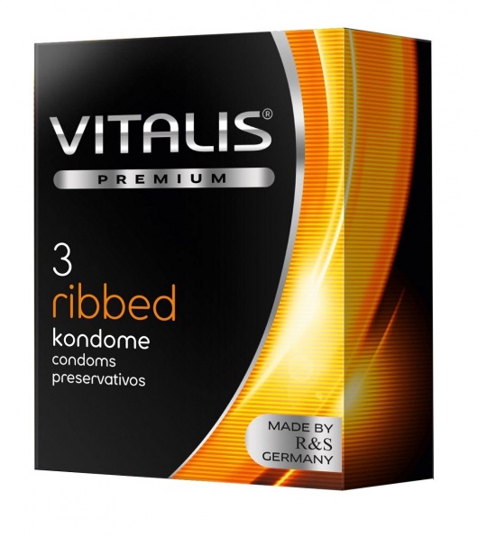 Ребристые презервативы VITALIS PREMIUM ribbed - 3 шт. - Vitalis - купить с доставкой в Уфе