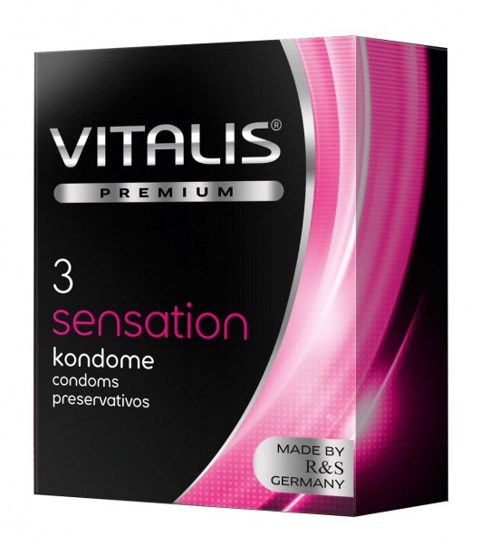 Презервативы с пупырышками и кольцами VITALIS PREMIUM sensation - 3 шт. - Vitalis - купить с доставкой в Уфе