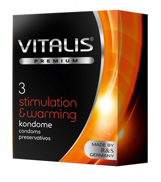 Презервативы VITALIS PREMIUM stimulation   warming с согревающим эффектом - 3 шт. - Vitalis - купить с доставкой в Уфе