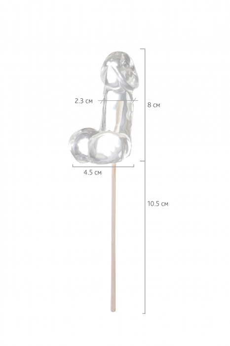 Прозрачный леденец в форме фаллоса со вкусом пина колады - Sosuчki - купить с доставкой в Уфе