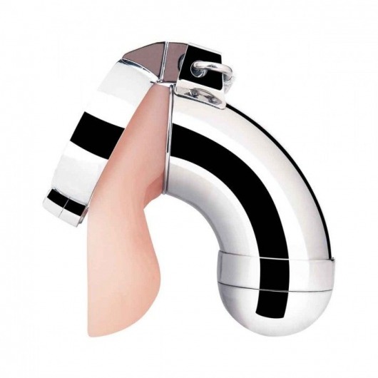 Серебристая сплошная клетка для фаллоса Total Submission Cage - BlueLine - купить с доставкой в Уфе