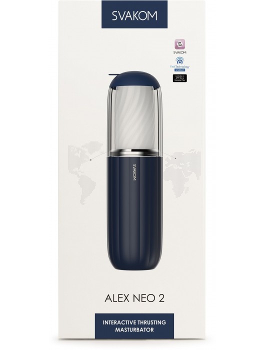 Черно-белый интерактивный мастурбатор Alex Neo 2 - Svakom - в Уфе купить с доставкой