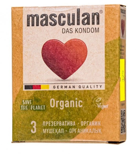 Экологически чистые презервативы Masculan Organic - 3 шт. - Masculan - купить с доставкой в Уфе