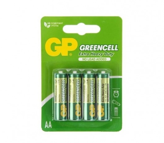 Батарейки солевые GP GreenCell AA/R6G - 4 шт. - Элементы питания - купить с доставкой в Уфе