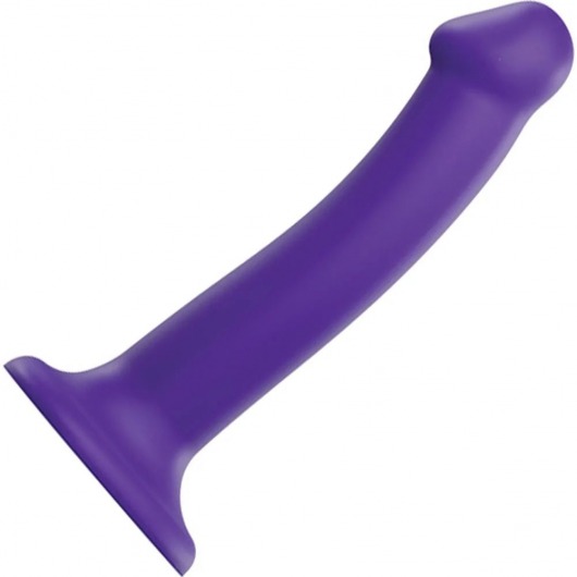 Фиолетовый фаллоимитатор-насадка Strap-On-Me Dildo Dual Density size M - 18 см. - Strap-on-me - купить с доставкой в Уфе