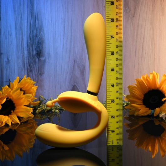 Желтый безремневой вибрострапон The Monarch - 23 см. - Evolved - купить с доставкой в Уфе