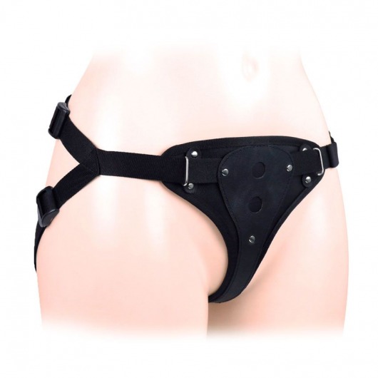Черный пояс-трусики в комплекте с коннектором и насадкой - Notabu - купить с доставкой в Уфе
