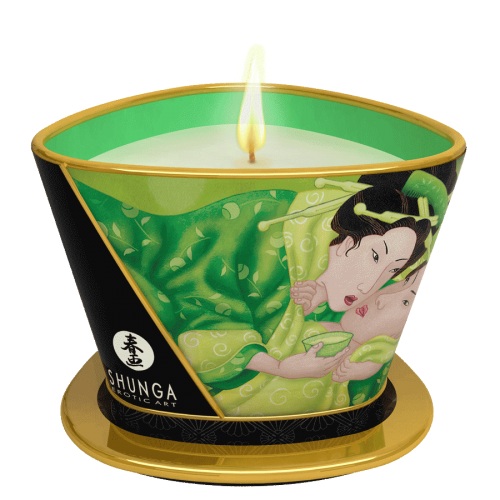 Массажная свеча Exotic Green Tea с ароматом зелёного чая - 170 мл. - Shunga - купить с доставкой в Уфе