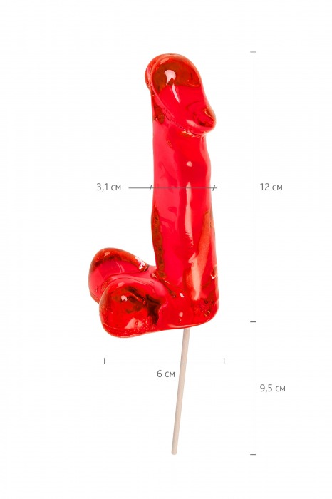 Красный леденец в форме члена со вкусом виски - 173 гр. - Sosuчki - купить с доставкой в Уфе
