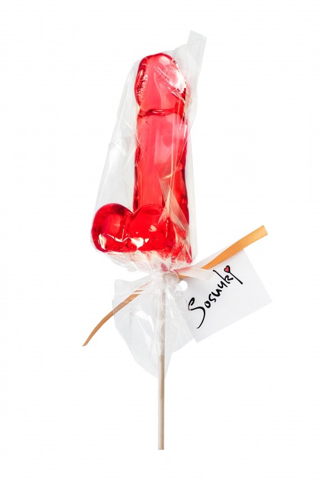 Красный леденец в форме члена со вкусом виски - 173 гр. - Sosuчki - купить с доставкой в Уфе