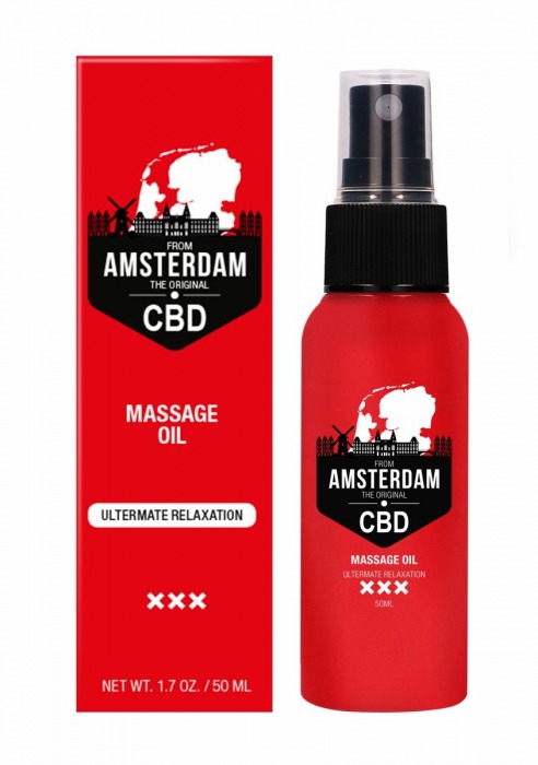 Стимулирующее массажное масло CBD from Amsterdam Massage Oil - 50 мл. - Shots Media BV - купить с доставкой в Уфе