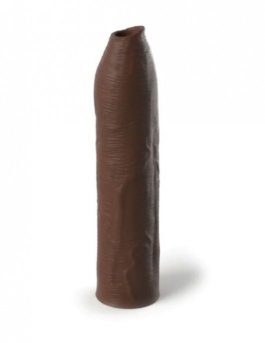 Коричневая насадка-удлинитель Uncut Silicone Penis Enhancer - 17,8 см. - Pipedream - в Уфе купить с доставкой