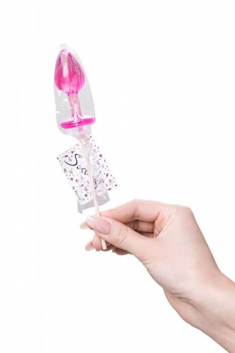 Розовый леденец  в форме анальной втулки со вкусом айриш крим - 29 гр. - Sosuчki - купить с доставкой в Уфе