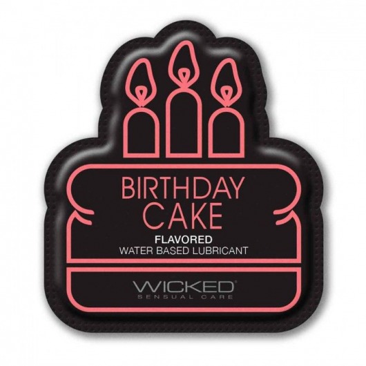 Лубрикант на водной основе со вкусом торта с кремом Wicked Aqua Birthday cake - 3 мл. - Wicked - купить с доставкой в Уфе