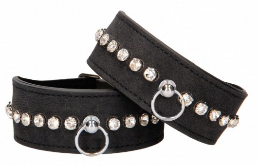 Черные поножи Diamond Studded Ankle Cuffs - Shots Media BV - купить с доставкой в Уфе