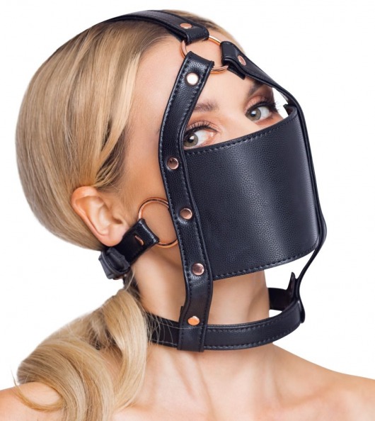 Черный намордник с кляпом-шаром Head Harness With A Gag - Orion - купить с доставкой в Уфе