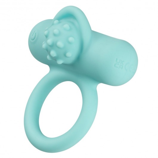 Аквамариновое эрекционное виброкольцо Silicone Rechargeable Nubby Lover’s Delight - California Exotic Novelties - в Уфе купить с доставкой