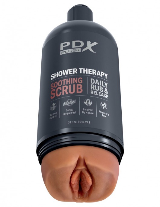 Мастурбатор-вагина цвета карамели Shower Therapy Soothing Scrub - Pipedream - в Уфе купить с доставкой