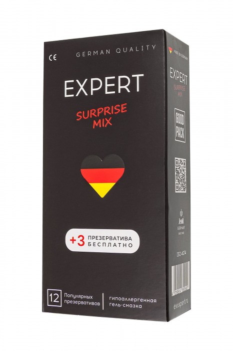 Презервативы EXPERT Surprise Mix - 12 шт.(+3 в подарок) - Expert - купить с доставкой в Уфе