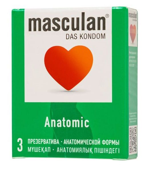 Презервативы анатомической формы Masculan Anatomic - 3 шт. - Masculan - купить с доставкой в Уфе