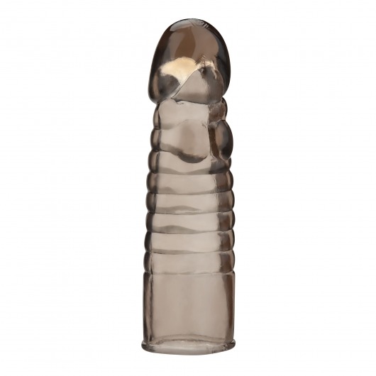 Дымчатая насадка-удлинитель Ribbed Realistic Penis Enhancing Sleeve Extension - 15,2 см. - BlueLine - в Уфе купить с доставкой