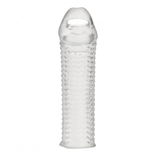 Текстурированная насадка на пенис Clear Textured Penis Enhancing Sleeve Extension - 16,5 см. - BlueLine - в Уфе купить с доставкой