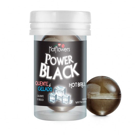 Интимный гель Power Black Hot Ball с охлаждающе-разогревающим эффектом (2 шарика по 3 гр.) - HotFlowers - купить с доставкой в Уфе