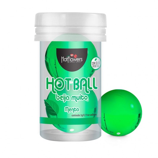 Лубрикант на масляной основе Hot Ball Beija Muito с ароматом мяты (2 шарика по 3 гр.) - HotFlowers - купить с доставкой в Уфе