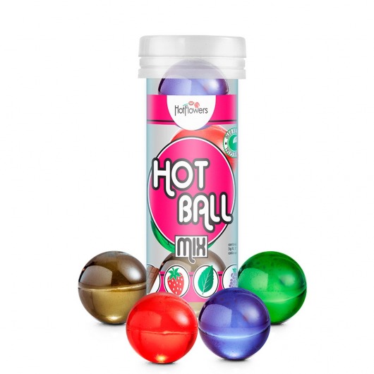 Ароматизированный лубрикант Hot Ball Mix на масляной основе (4 шарика по 3 гр.) - HotFlowers - купить с доставкой в Уфе