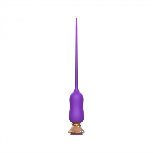 Фиолетовый тонкий стимулятор Nipple Vibrator - 23 см. - I-MOON - купить с доставкой в Уфе