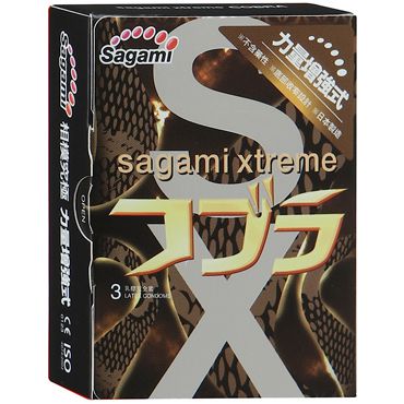 Суженные к основанию презервативы Sagami Xtreme COBRA - 3 шт. - Sagami - купить с доставкой в Уфе