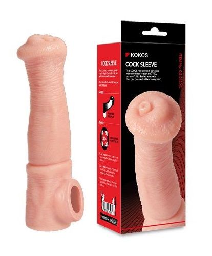 Телесная фантазийная насадка на член Cock Sleeve Size L - KOKOS - в Уфе купить с доставкой