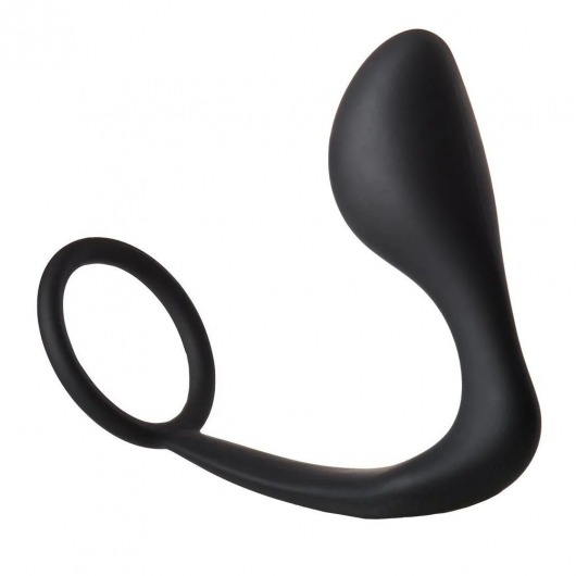 Черное эрекционное кольцо с анальной пробкой Anal Plug With Cockring - Dream Toys - в Уфе купить с доставкой