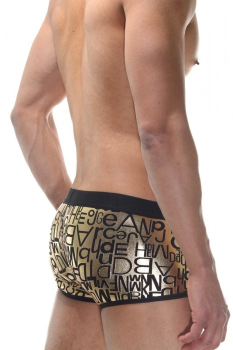 Мужские золотистые трусы-боксеры с принтом - Don Moris купить с доставкой