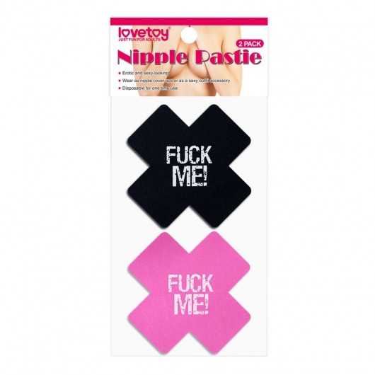 Набор из 2 пар пэстисов Cross Pattern Nipple Pasties - Lovetoy - купить с доставкой в Уфе