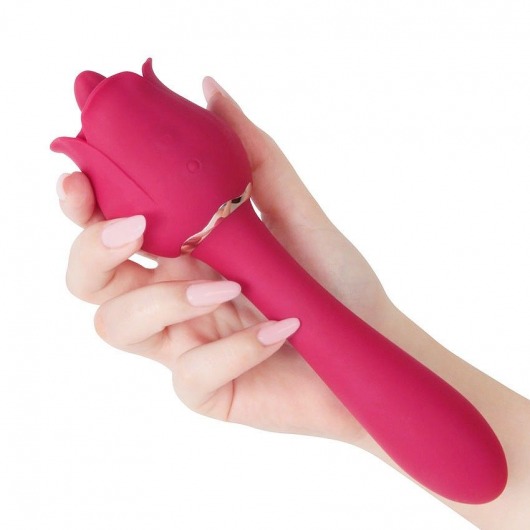 Розовый вибромассажер Rose Pro 6 - 21,4 см. - S-HANDE