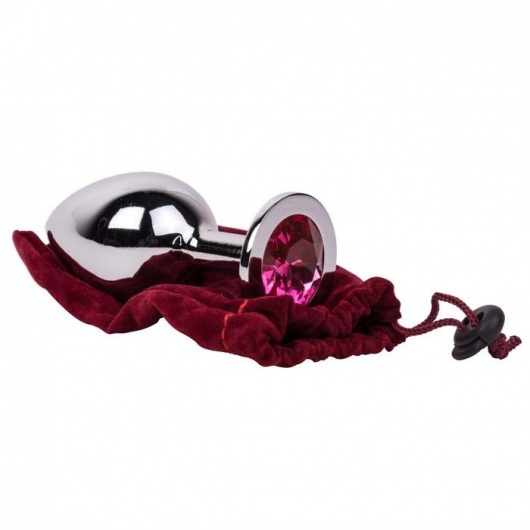 Большой стальной плаг с розовым кристаллом Pink Bubble Gum - 9,5 см. - Erotic Fantasy - купить с доставкой в Уфе