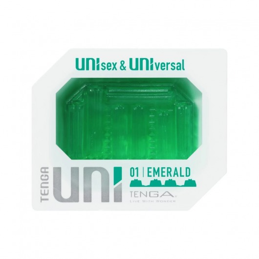 Зеленый мастурбатор-стимулятор Tenga Uni Emerald - Tenga - в Уфе купить с доставкой