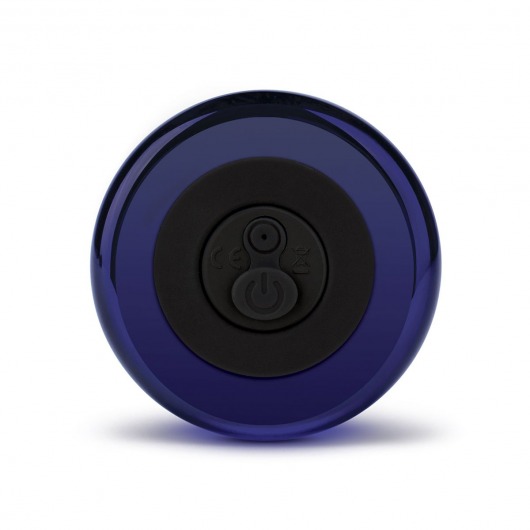 Синий стеклянный изогнутый вибратор - 11 см. - Glas