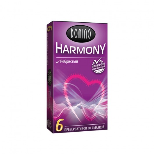 Презервативы с рёбрышками Domino Harmony - 6 шт. - Domino - купить с доставкой в Уфе