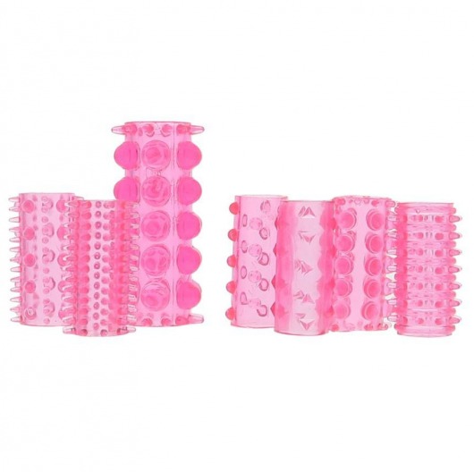 Набор из 7 розовых насадок на пенис ONE-A-DAY PENIS SLEEVES PINK - Seven Creations - в Уфе купить с доставкой