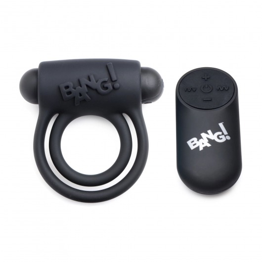 Черное эрекционное виброкольцо 28X Remote Control Vibrating Cock Ring   Bullet - XR Brands - в Уфе купить с доставкой