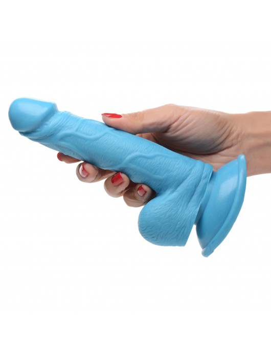 Голубой реалистичный фаллоимитатор на присоске - 19 см. - XR Brands