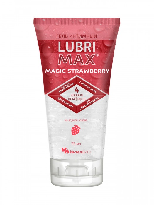 Интимный гель-смазка на водной основе Lubrimax Magic Strawberry - 75 мл. - ИнтелБИО - купить с доставкой в Уфе