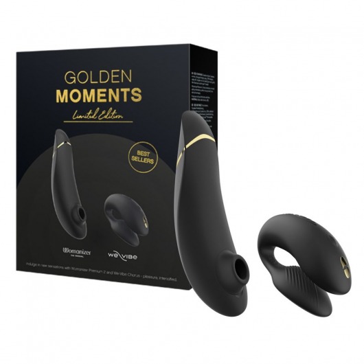 Набор для пар Golden Moments: Womanizer Premium 2 и We-Vibe Chorus - Womanizer купить в Уфе с доставкой в Orgasmix.ru Набор для пар Golden Moments: Womanizer Premium 2 и We-Vibe Chorus - Womanizer
