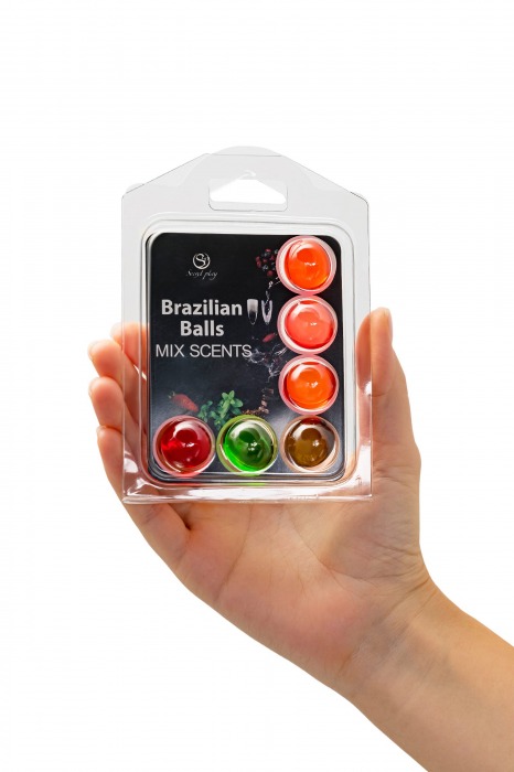 Набор из 6 шариков с ароматизированными массажными маслами Brazilian Balls - Secret Play - купить с доставкой в Уфе