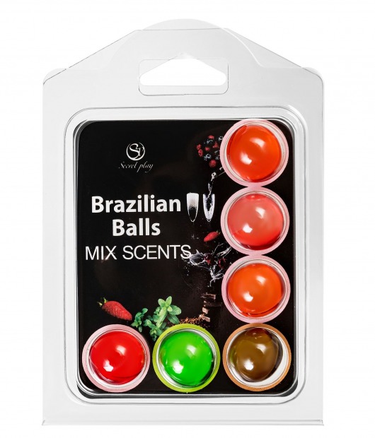 Набор из 6 шариков с ароматизированными массажными маслами Brazilian Balls - Secret Play - купить с доставкой в Уфе