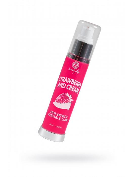 Массажное масло 2-в-1 с разогревающим эффектом и вкусом клубники со сливками - 50 мл. - Secret Play - купить с доставкой в Уфе