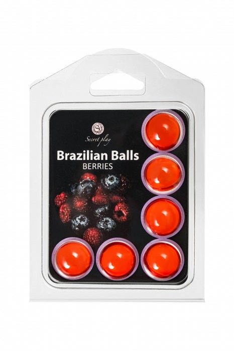 Набор из 6 шариков с массажным маслом Brazilian Balls с ароматом ягод - Secret Play - купить с доставкой в Уфе