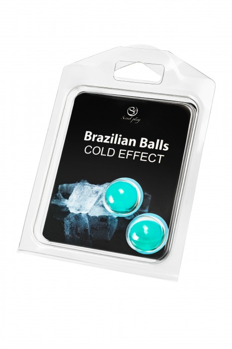 Набор из 2 шариков с массажным маслом Brazilian Balls с охлаждающим эффектом - Secret Play - купить с доставкой в Уфе